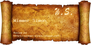 Wimmer Simon névjegykártya